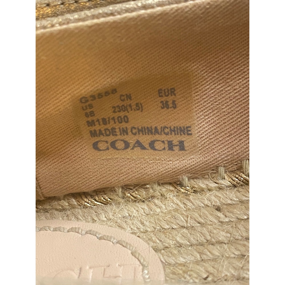 Coach Casey Espadrille Flats Metallic Leather Rose Gold Womens Shoes Size 6B - Picture 7 of 11